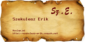 Szekulesz Erik névjegykártya